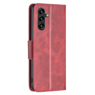 Samsung Galaxy A54 Hoesje - MobyDefend Wallet Book Case Met Koord - Rood