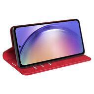 Samsung Galaxy A55 Hoesje - Luxe Wallet Bookcase (Magnetische Sluiting) - Rood