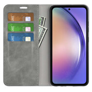 Samsung Galaxy A55 Hoesje - Luxe Wallet Bookcase (Magnetische Sluiting) - Grijs