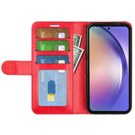 Samsung Galaxy A55 Hoesje - MobyDefend Wallet Book Case (Sluiting Achterkant) - Rood