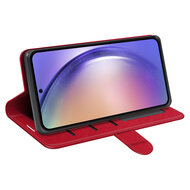 Samsung Galaxy A55 Hoesje - MobyDefend Wallet Book Case (Sluiting Achterkant) - Rood