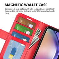 Samsung Galaxy A55 Hoesje - MobyDefend Wallet Book Case (Sluiting Achterkant) - Bruin