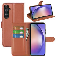 Samsung Galaxy A55 Hoesje - MobyDefend Kunstleren Wallet Book Case (Sluiting Voorkant) - Bruin