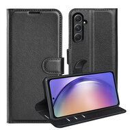 Samsung Galaxy A55 Hoesje - MobyDefend Kunstleren Wallet Book Case (Sluiting Voorkant) - Zwart