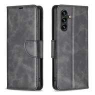 Samsung Galaxy A55 Hoesje - MobyDefend Wallet Book Case Met Koord - Zwart