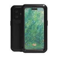 iPhone 16 Hoes - Love Mei Metalen Case - Extreme Protection - Zwart