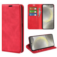 Samsung Galaxy S24 FE Hoesje - MobyDefend Luxe Wallet Bookcase (Magnetische Sluiting) - Rood