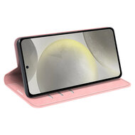 Samsung Galaxy S24 FE Hoesje - MobyDefend Luxe Wallet Bookcase (Magnetische Sluiting) - Roze