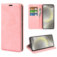 Samsung Galaxy S24 FE Hoesje - MobyDefend Luxe Wallet Bookcase (Magnetische Sluiting) - Roze