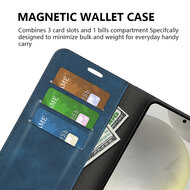 Samsung Galaxy S24 FE Hoesje - MobyDefend Luxe Wallet Bookcase (Magnetische Sluiting) - Blauw