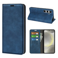 Samsung Galaxy S24 FE Hoesje - MobyDefend Luxe Wallet Bookcase (Magnetische Sluiting) - Blauw