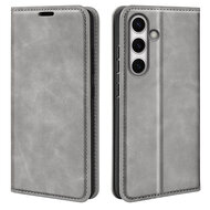 Samsung Galaxy S24 FE Hoesje - MobyDefend Luxe Wallet Bookcase (Magnetische Sluiting) - Grijs