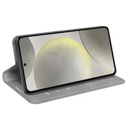Samsung Galaxy S24 FE Hoesje - MobyDefend Luxe Wallet Bookcase (Magnetische Sluiting) - Grijs