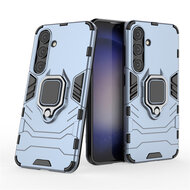 Samsung Galaxy S24 Hoesje - MobyDefend Dubbelgelaagde Pantsercase Met Standaard - Blauw