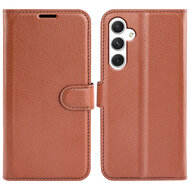 Samsung Galaxy S24 Hoesje - MobyDefend Kunstleren Wallet Book Case (Sluiting Voorkant) - Bruin