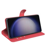 Samsung Galaxy S24 Hoesje - MobyDefend Kunstleren Wallet Book Case (Sluiting Voorkant) - Rood