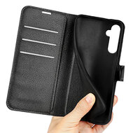 Samsung Galaxy S24 Hoesje - MobyDefend Kunstleren Wallet Book Case (Sluiting Voorkant) - Zwart