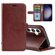 Samsung Galaxy S24 Hoesje - MobyDefend Wallet Book Case (Sluiting Achterkant) - Bruin