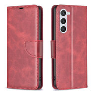 Samsung Galaxy S24 Hoesje - MobyDefend Wallet Book Case Met Koord - Rood