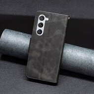 Samsung Galaxy S24 Hoesje - MobyDefend Wallet Book Case Met Koord - Zwart