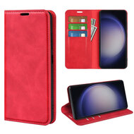 Samsung Galaxy S24 Ultra Hoesje - Luxe Wallet Bookcase (Magnetische Sluiting) - Rood