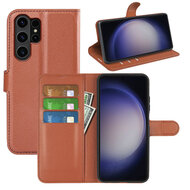 Samsung Galaxy S24 Ultra Hoesje - MobyDefend Kunstleren Wallet Book Case (Sluiting Voorkant) - Bruin