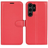 Samsung Galaxy S24 Ultra Hoesje - MobyDefend Kunstleren Wallet Book Case (Sluiting Voorkant) - Rood