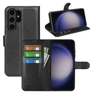 Samsung Galaxy S24 Ultra Hoesje - MobyDefend Kunstleren Wallet Book Case (Sluiting Voorkant) - Zwart