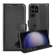 Samsung Galaxy S24 Ultra Hoesje - MobyDefend Kunstleren Wallet Book Case (Sluiting Voorkant) - Zwart