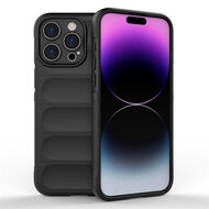 iPhone 15 Pro Max Hoesje - MobyDefend TPU Gripcase - Zwart