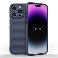 iPhone 15 Pro Max Hoesje - MobyDefend TPU Gripcase - Blauw