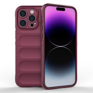 iPhone 15 Pro Max Hoesje - MobyDefend TPU Gripcase - Paars