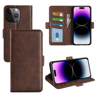 iPhone 15 Pro Max Hoesje - MobyDefend Luxe Wallet Book Case (Sluiting Zijkant) - Bruin