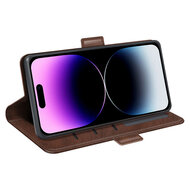 iPhone 15 Pro Max Hoesje - MobyDefend Luxe Wallet Book Case (Sluiting Zijkant) - Bruin
