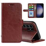 Samsung Galaxy S24 Ultra Hoesje - MobyDefend Wallet Book Case (Sluiting Achterkant) - Bruin