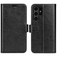 Samsung Galaxy S24 Ultra Hoesje - MobyDefend Wallet Book Case (Sluiting Achterkant) - Zwart