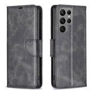 Samsung Galaxy S24 Ultra Hoesje - MobyDefend Wallet Book Case Met Koord - Zwart