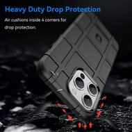 iPhone 15 Pro Max Hoesje - Mobydefend Rugged Shield TPU Backcover - Zwart