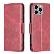 iPhone 15 Pro Max Hoesje - MobyDefend Wallet Book Case Met Koord - Rood