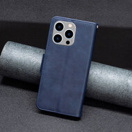 iPhone 15 Pro Max Hoesje - MobyDefend Wallet Book Case Met Koord - Blauw