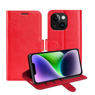 iPhone 15 Plus Hoesje - MobyDefend Wallet Book Case (Sluiting Achterkant) - Rood