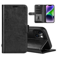 iPhone 15 Plus Hoesje - MobyDefend Wallet Book Case (Sluiting Achterkant) - Zwart