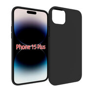 iPhone 15 Plus Hoesje - MobyDefend TPU Backcover - Mat Zwart