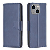 iPhone 15 Plus Hoesje - MobyDefend Wallet Book Case Met Koord - Blauw