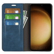 Samsung Galaxy S24 Plus (S24+) Hoesje - Luxe Wallet Bookcase (Magnetische Sluiting) - Blauw