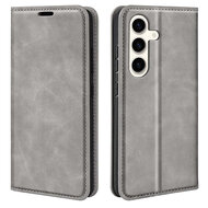 Samsung Galaxy S24 Plus (S24+) Hoesje - Luxe Wallet Bookcase (Magnetische Sluiting) - Grijs