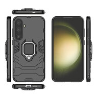 Samsung Galaxy S24 Plus (S24+) Hoesje - MobyDefend Dubbelgelaagde Pantsercase Met Standaard - Zwart