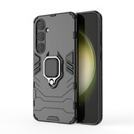 Samsung Galaxy S24 Plus (S24+) Hoesje - MobyDefend Dubbelgelaagde Pantsercase Met Standaard - Zwart