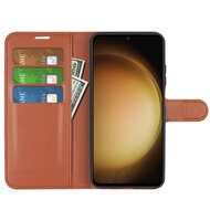 Samsung Galaxy S24 Plus (S24+) Hoesje - MobyDefend Kunstleren Wallet Book Case (Sluiting Voorkant) - Bruin