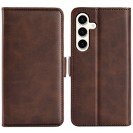 Samsung Galaxy S24 Plus (S24+) Hoesje - MobyDefend Luxe Wallet Book Case (Sluiting Zijkant) - Bruin